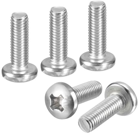 DTGN M6-1x6 Pan Head Machine Screws - 25pcs - Good for Machinery - 304 Stainless Steel Phillips Machine Screws Bolts - Silver | Metric Pan Head Bolts,304 Stainless Steel,Fastener For Machinery Equipment Electronics Furniture