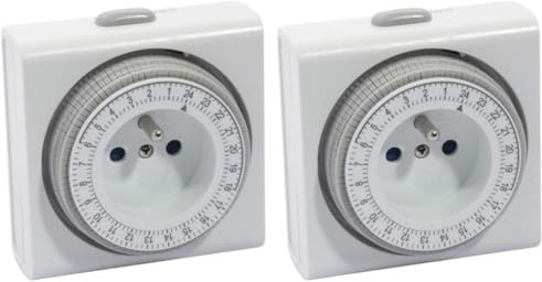 CHACON Programmateur mécanique carré 48 Cycles (Lot de 2)