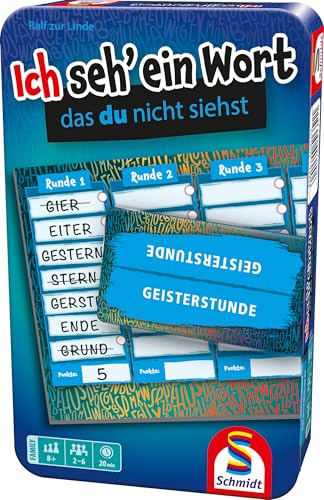 Schmidt 51351 Ich SEH EIN Wort, Reisespiel | Bring mich mit Spiel in der Metalldose