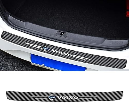 WYMF Schwellerschutz für Den Kofferraum für Volvo V70 III 2013-2016, Auto Kohlefaser Heckstoßstangenschutz Kofferraum Schutzbrett Autoteile