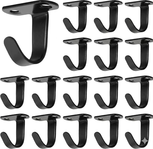 20 Pcs Heavy Duty Screw-in Ceiling Hooks, Stainless Steel Under Shelf Cupboard Mug Hooks for Kitchen, Multi-Purpose Screw Hooks for Hanging Plants, Towels, Utensils, Space-Saving Storage Organiser