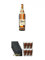 Asbach Uralt klassischer deutscher Weinbrand Magnumflasche 3,0 Liter + Schiefer Glasuntersetzer eckig 6 x ca. 9,5 cm Durchmesser + Asbach Cola Gläser 6er Karton