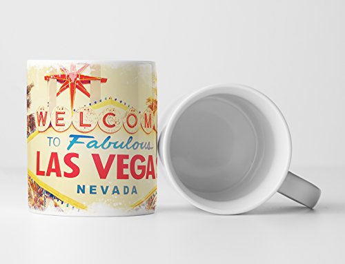 Eau Zone Fotokunst Tasse Geschenk Urbane Fotografie – Welcome to Las Vegas Nevada