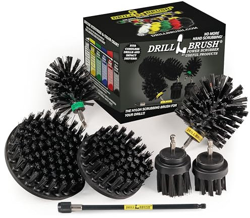 Drillbrush ultimative Grill-Pflegeset mit Verlängerung - Drill Brush - Rostlöser - Mineral Pfand- Fettentferner - Grill Scraper - Elektro-Raucher - Grill-Zubehör - Grill Werkzeuge - Grill-Bürste
