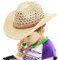 ITODA Chapeau de Cow-Boy en Paille Chapeau de Soleil à Larges Bords Panama d'été avec Bande Réglable pour Femme Homme Casquette Visière de Voyage Camping Plage Extérieur