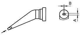 Weller Tip 0,8 mm piegato per LT-HX, WSP80 saldatore