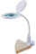 SEMPLIX LED Lupen-Tischleuchte mit Tischklemme, 60 weisse LEDs, weiß, Große Echtglas Lupe (127 mm, 3 Dioptrien), 4-fach Dimmbar
