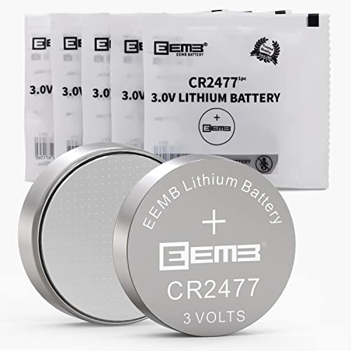 EEMB CR2477 3V al litio Li-MnO₂ Batteria a bottone 2477 DL2477 ECR2477 Compatibile con dispositivi intelligenti a lume di candela senza fiamma, allarme portachiavi con telecomando/sensore(5)