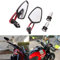 7/8 22mm Universal Motorrad Rückspiegel Spiegel, Rot Lenker Seitenspiegel für Scooter Cruiser Sport Bike Chopper