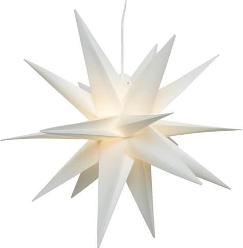 LED 3D Stern silber Batterie Timer Adventsstern Weihnachten Deko Ø 30 cm