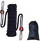 Outdoor-Kletterseil, Hochfestes Sicherheitsseil Geflochtenes Nylonseil, mit 2 Karabiner, für Bergsteigen im Freien, Outdoor-Sportcamping, Flucht und Brandbekämpfung Verwendet(Schwarz, Durchmesser 8mm)