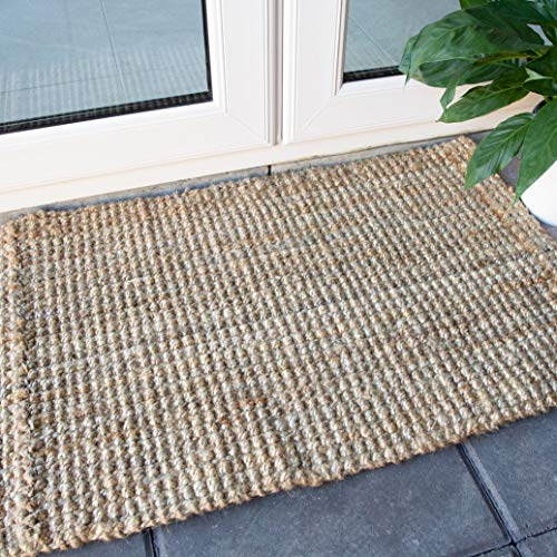 Durable Hardwearing Natural Boucle Jute Rug Dirt Trapper Versatile Woven Lounge Utility Kitchen Area Rugs 160cm x 230cm