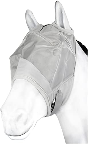 Marengos Fliegenmaske ohne Ohrenschutz Premium Silbergrau Warmblut