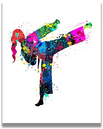 Govivo Karate-Themen-Geschenke, Wandkunst, inspirierende Wandkunst, Kampfkunst-Poster, Leinwand oder Druck, Dojo-Dekor-Wandkunst, motivierende Sport-Zitate, Jiu-Jitsu-Bild – 40,6 x 50,8 cm,