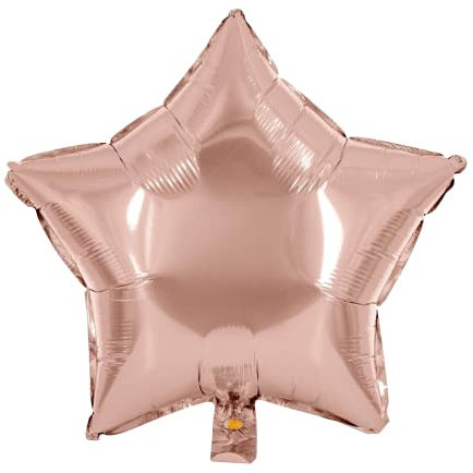 Party Factory Folienballon Stern, roségold, Ø 45cm, Heliumballon, hochglänzender Luftballon für Geburtstag, Hochzeit, Party