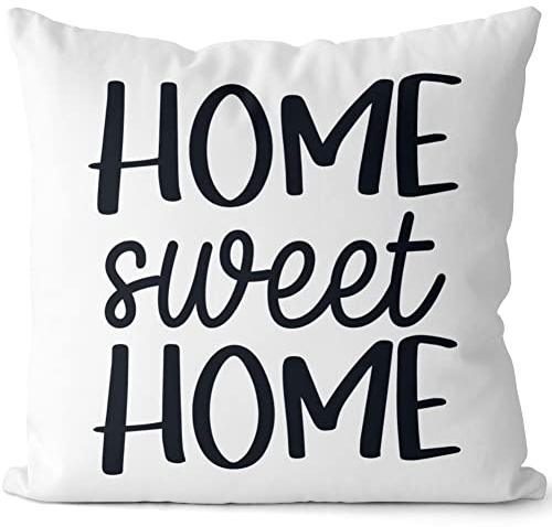 JUNIWORDS Kissen, Home Sweet Home (1003306), 40 x 40 cm, 2-farbig, Weiß-Schwarz