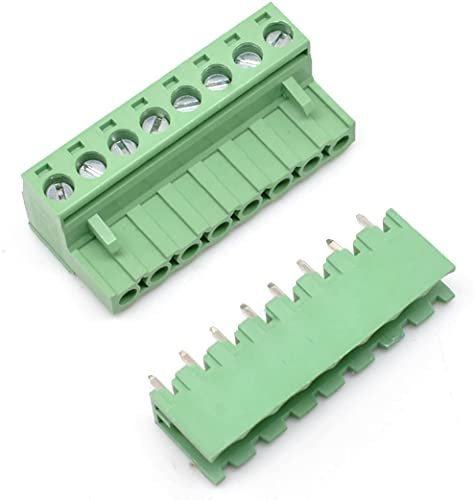 Oiyagai 10 Stück 8-polige Schraubklemmen, 5,08 mm Rastermaß – Steckbarer Leiterplatten-Anschluss, 300 V/15 A für Stromversorgung, Signalverteilung, Industrieanwendungen