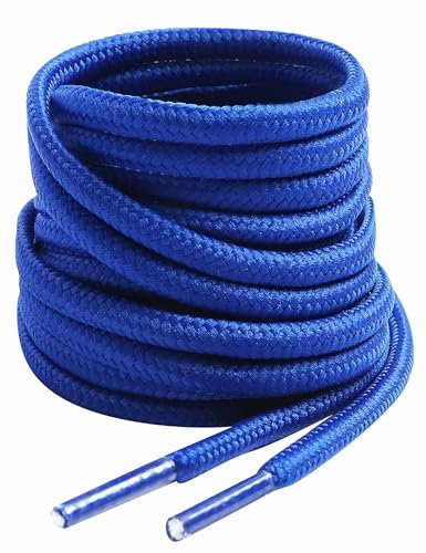 VSUDO Königsblau Stiefel Schnürsenkel, Royal Blue Boots Shoelace, Runde ø4 mm Königsblau Schnürsenkel Schuhbänder für Arbeitsschuhe/Outdoorschuhe/Trekkingschuhe/Wanderschuhe (1Paar-Königsblau-120cm)