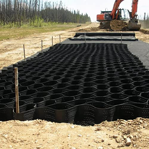 Stabilisateur Gravier Gazon Dalle Stabilisatrice Sentiers de stationnement Geo Gravel Grid, Zones de trafic léger et lourd, Grilles de sol en nid d'abeille remplissant de sable d'herbe de pierre, Maté