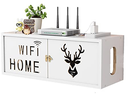 Scatola di immagazzinaggio del router del WiFi montato a parete della schermatura del filo di finitura della scatola con la porta del mobile, la TV set-top box di stoccaggio della parete scatola