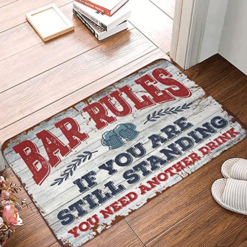 COTECI Home Alone Door Mat Bar Rules Rug Basement Decor Fall Kitchen Mat (Size : 65X90CM)