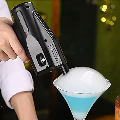 QJJML Handgeräucherte Seifenblasenpistole, tragbarer Kaltrauchgenerator, Cocktail-Rauchinfuser, USB-betrieben, Geschenk des Barkeepers, für Sous Vide und BBQ