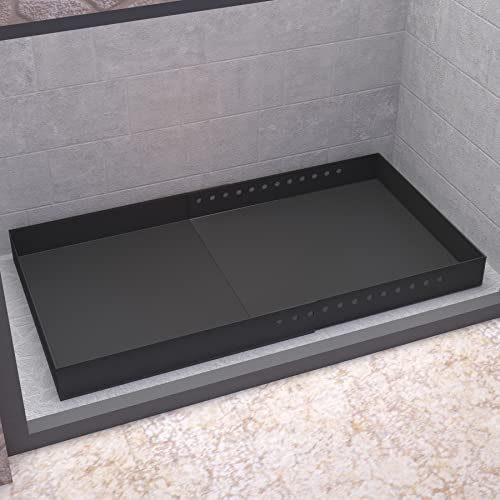 Mxclimate Bandeja de ceniza para chimenea, bandeja ajustable para cenizas negras con asas para chimenea interior. Soporte de acero galvanizado expandible para recolección de cenizas, rectangular