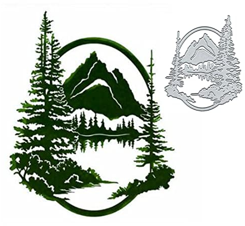 Landschaft Weihnachtsbaum Metall Stanzformen Frohe Weihnachten Baum Berg Stanzformen Schablonen DIY Scrapbooking Dekorative Prägung Papier Scrapbooking Kartenherstellung
