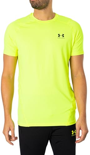 Under Armour Herren HeatGear Tailliertes Kurzarm-T-Shirt, Gelb, S