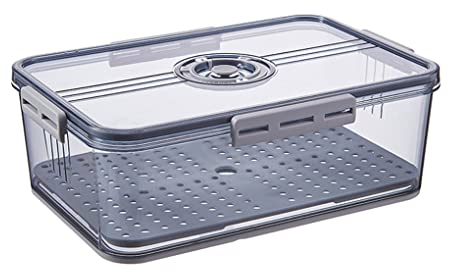 JMAHM Fridge Organizer Kühlschrank Schubladen Stapelbar Kühlschrank Aufbewahrungsbox fur Küchen、Kühlschrank、Schränke (32.5x22.5x11grau)