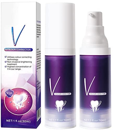 Dentifricio viola, mousse sbiancante dei denti, rimozione della macchia Sbiancamento extra, denti su gel sbiancante viola denti e riparazioni di gomma