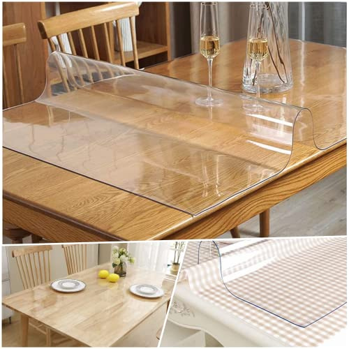 PVC Table Protector Clear Table Cloth Transparent Waterproof PVC Table Cover 1.5mm Thick Wipeable Desk Pad for Dining Room (40 x 50 cm (2pack))