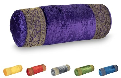 Aga´s Own - Orientalischer Kissenbezug aus Samt Brokat & Reiner Baumwolle - Luxus Kissenbezüge in 17 Farben & 8 Größen - Orient Kissenhülle - Kissenbezug Samt Brokat & Baumwolle (15 x 40 Lila)