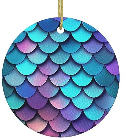 Farbe Meerjungfrau Waage Weihnachtsbaum Dekoration Weihnachten Keramik Hängende Ornament Lustige Baum Anhänger Für Weihnachten Fenster Party Weihnachtsmann Hängende Festival Nette Xmas Dekoration