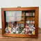Whrcy Angst-Bibliothek 2024, an xiety Bookshelf Shake Away Your an xiety, Angst-Bibliothek, handgefertigtes Holzregal, Vitrine für Streichholzschachteln, Miniaturbücher