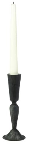 Wrought Iron Candle Holder Candlesticks - Black/Gold/Silver Hand Forged Candle Holders Contemporary Style Taper Candle Holder Mantelpiece Windowsill Dinner Table Centrepiece Decoration (Black, Small)