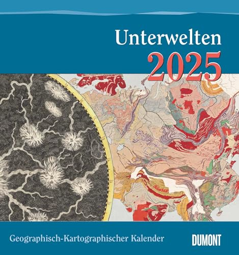 DUMONT - Geographisch-Kartographischer Kalender 2025 Wandkalender, 45x48cm, Kalender mit historischen Landkarten, zwölf Kalenderblätter präsentieren Schätze der Kartogrophie, fundierte Erläuterungen
