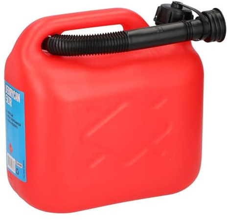 5L Petrol Diesel Fuel Jerry Can,Car Spout Nozzle Flexi with Spout Nozzle Container Storage for Car Van Motorcycle,Emergency Backup for Vehicles Storage(Red)