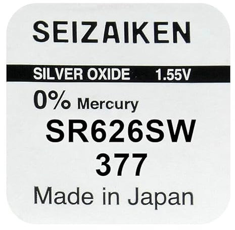 Generic Seiko SR626SW 377 SEIZAKEN Universal Watch Battery Pack of 2 - Watch Battery Made in Japan