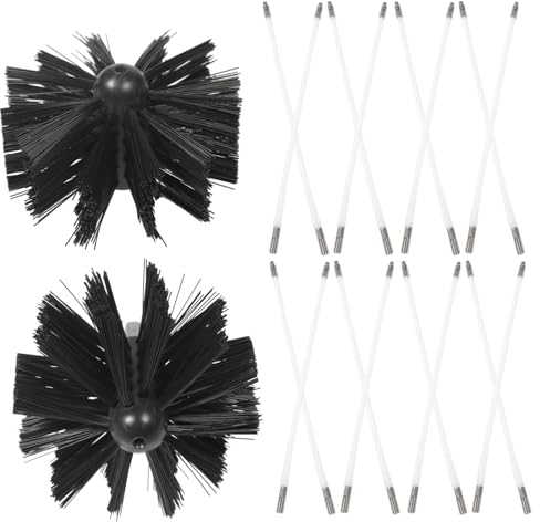 KICHOUSE Kaminbürste Kaminkehrset Reinigungswerkzeuge Für Schornstein Luftkanal Trocknerentlüftung Nylon Bürstenkopf Innenreinigung