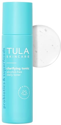 TULA Skin Care Clarifying Tonic Alcohol-Free Daily Toner - Face Toner to Gently Exfoliate and Tighten Pores, Contains Witch Hazel and Niacinamide, 5.07 Fl Oz.