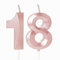 Rose Gold 18th Birthday Candles - Number 18 Candles for Birthday Cake Toppers