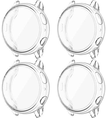 [4-Pack] Cases for Samsung Galaxy Watch Active 2 40mm, with Screen Protector, Full Protection Bumper Cover High Sensitivity (Clear+Clear+Clear+Clear, 40mm)