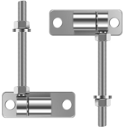 Foppla 2Pcs Gate Hinges 304 Stainless Steel Fence Hinge Heavy Duty J Bolt Gate Hinge Multipurpose J Bolt Post Hinge Easy Installation for Farm Gates Door Wall and Panel Farm Gate Garden Gate