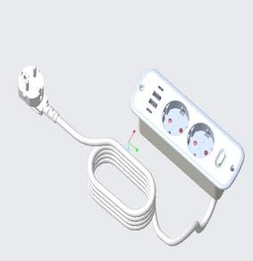 2 Fach Einbausteckdose, Tischsteckdose mit USB-A & USB-C, mit 2M Verlängerungskabe Und Schalter Einbau Steckdosenleiste, für Büro, zu Hause (Weiß)