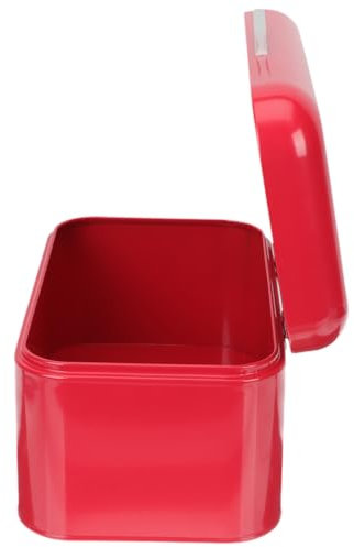SHOWERORO Tin Bread Box Bread Bins for Kitchen Cup Cake Cases Kitchen Rice Holder Kitchen Storage Tin Bread Storage Container Grain Storage Containers Bakery Boxes Grain Container Iron Red