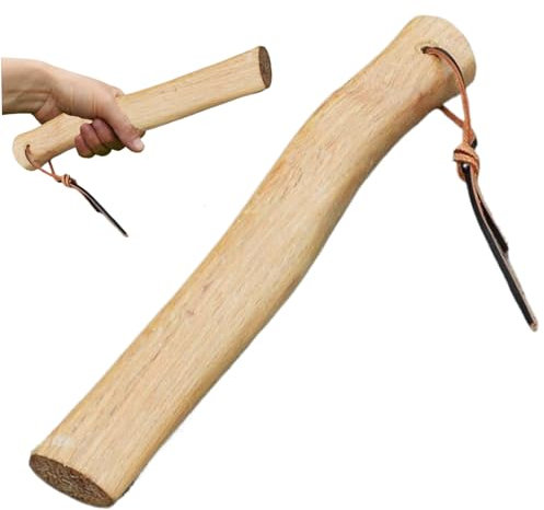 Peosaard Poignée de Hache, Remplacement de poignée de Hache en Bois Naturel de 13 Pouces, Hache de Camp Lisse avec Coin en Acier, poignée de Hache Confortable pour hachette, Camping, Marteau à Griffe