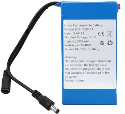 MXJFYY DC12V 6800mAh Rechargeable Lithium-ion DC5521Battery for Most 12V Devices, LED Strip, CCTV Camera, Locator, Portable DVDs, Automotive Products, Bluetooth, Medical Equipment