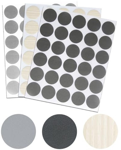IPNSDON Lot 3 cache-trous de vis autocollants gris, trous vis autocollants, cache-vis à bois pour meubles, diamètre 21 mm, cache-perceuses étanches, cache-vis à bois pour meubles