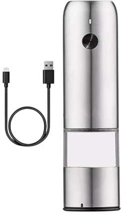 Acunny Macinapepe elettrico, saliera elettrica - Macinapepe macinapepe automatico ricaricabile | Macinapepe portatile, maleducazione regolabile, macinacapepe per cucina